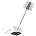 Lampada A Led Da Tavolo Poldina Pro Cromo Lucido Ricaricabile E Dimmerabile Con Batteria Fino A 12 Ore - Foto miniatura 1