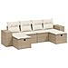 Set Divano Da Giardino 6 Pz Con Cuscini Beige In Polyrattan - Foto miniatura 2