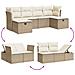 Set Divano Da Giardino 6 Pz Con Cuscini Beige In Polyrattan - Foto miniatura 3