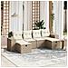 Set Divano Da Giardino 6 Pz Con Cuscini Beige In Polyrattan - Foto miniatura 1