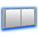 Armadietto Specchio Con Led Da Bagno Grigio Sonoma 100x12x45 Cm - Foto miniatura 4