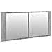 Armadietto Specchio Con Led Da Bagno Grigio Sonoma 100x12x45 Cm - Foto miniatura 5