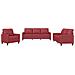 Set di Divani 3 pz con Cuscini Rosso Vino in Similpelle - Foto miniatura 1