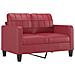 Set di Divani 3 pz con Cuscini Rosso Vino in Similpelle - Foto miniatura 4