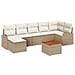 Set di divani da giardino 8 pezzi con cuscini Beige Polyrattan Acacia - Foto miniatura 1