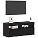Mobile TV  con luci LED, Nero Rovere 90x35x40 cm in legno ingegnerizzato - Foto miniatura 2