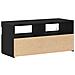 Mobile TV  con luci LED, Nero Rovere 90x35x40 cm in legno ingegnerizzato - Foto miniatura 5