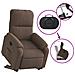 Poltrona Alzapersona Reclinabile Marrone in Tessuto Microfibra - Foto miniatura 5