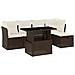 Set Divano da Giardino 6 pz con Cuscini Marrone in Polyrattan - Foto miniatura 1