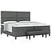 Letto box spring con materasso e panca grigio scuro 200x200 cm in tessuto - Foto miniatura 1