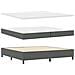 Letto box spring con materasso e panca grigio scuro 200x200 cm in tessuto - Foto miniatura 3
