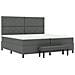 Letto box spring con materasso e panca grigio scuro 200x200 cm in tessuto - Foto miniatura 8