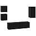 Set mobile TV 5 pcs Rovere nero Legno multistrato - Foto miniatura 1