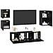 Set mobile TV 5 pcs Rovere nero Legno multistrato - Foto miniatura 3