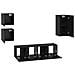 Set mobile TV 5 pcs Rovere nero Legno multistrato - Foto miniatura 8