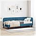 Cornice del letto ad angolo Blu 80 x 200 cm Velluto - Foto miniatura 2