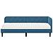 Cornice del letto ad angolo Blu 80 x 200 cm Velluto - Foto miniatura 5