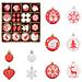 Set di Palle di Natale 40 pcs Rosso e Bianco Plastica - Foto miniatura 1
