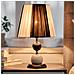 Lampada Da Tavolo Led Con Attacco E27, Dimmer E Paralume In Tessuto - Foto miniatura 2