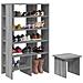 Mobile per scarpe 2 pcs Grigio Sonoma Legno multistrato - Foto miniatura 3