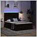 Letto con contenitore e LED con led Nero 140 x 190 cm Velluto - Foto miniatura 5