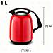Borraccia termica 1L - 810 FAY - Bicchiere in vetro, Senza BPA - Per tè e caffè - Rosso - Foto miniatura 2