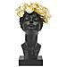 Scultura Donna Con Farfalle Sul Capo In Resina Nera E Oro - Foto miniatura 1