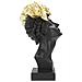 Scultura Donna Con Farfalle Sul Capo In Resina Nera E Oro - Foto miniatura 2