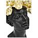 Scultura Donna Con Farfalle Sul Capo In Resina Nera E Oro - Foto miniatura 4