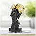 Scultura Donna Con Farfalle Sul Capo In Resina Nera E Oro - Foto miniatura 7