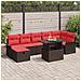Set Divano da Giardino con cuscino 8 pcs Marrone Poly Rattan - Foto miniatura 2