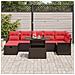 Set Divano da Giardino con cuscino 8 pcs Marrone Poly Rattan - Foto miniatura 3