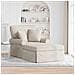 Chaise Longe con Gonna con cuscino Crema 157 x 91 x 91 cm ARES - Foto miniatura 2