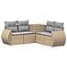 Set di divani 5 pz Beige e Grigio Chiaro - Foto miniatura 1
