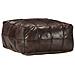 Pouf Marrone Scuro 60x60x30 Cm In Vera Pelle Di Capra - Foto miniatura 1