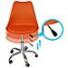 Sedia Da Ufficio Girevole, Sedia Da Scrivania Arancione Con Rotelle Mod. Sally - Foto miniatura 6