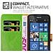 Custodia Compatibile Con Nokia Lumia 520 In Verde Erbe - Coperchio Protettiva Con Chiusura Magnetica, Funzione Stand E Tasca Per Le Carte - Foto miniatura 3
