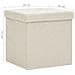 Pouf Con Contenitore Pieghevoli 2 Pz Bianco Crema In Simil Lino - Foto miniatura 4