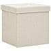 Pouf Con Contenitore Pieghevoli 2 Pz Bianco Crema In Simil Lino - Foto miniatura 8