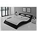 Paddington Struttura Letto In Similpelle Nera Con Led 160x200 Cm - Foto miniatura 1