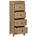 Cassettiera 30x30x90 Cm In Legno Massello Di Teak - Foto miniatura 3