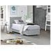 Letto Singolo Daisy, Letto Contenitore Con Rivestimento In Tessuto, 100% Made In Italy, Apertura Frontale, Con Materasso Cm 80x190 Incluso, Bianco - Foto miniatura 1
