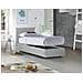 Letto Singolo Daisy, Letto Contenitore Con Rivestimento In Tessuto, 100% Made In Italy, Apertura Frontale, Con Materasso Cm 80x190 Incluso, Bianco - Foto miniatura 3