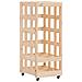 Portalegna Con Ruote 40x49x110 Cm Legno Massello Di Pino - Foto miniatura 2