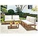 Set Da Giardino Con Tavolo 4 Posti Frascati Modulare Legno Di Acacia Certificato Bianco Sporco - Foto miniatura 1