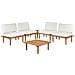 Set Da Giardino Con Tavolo 4 Posti Frascati Modulare Legno Di Acacia Certificato Bianco Sporco - Foto miniatura 2