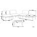 Set Da Giardino Con Tavolo 4 Posti Frascati Modulare Legno Di Acacia Certificato Bianco Sporco - Foto miniatura 7
