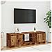 Mobile Porta TV con LED Legno Antico 120x30x36 cm Multistrato - Foto miniatura 5