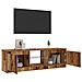 Mobile Porta TV con LED Legno Antico 120x30x36 cm Multistrato - Foto miniatura 9