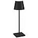 Lampada A Led Da Tavolo Poldina Pro Nera Ricaricabile E Dimmerabile Con Batteria Fino A 12 Ore. Da Esterno Ip65. - Foto miniatura 1